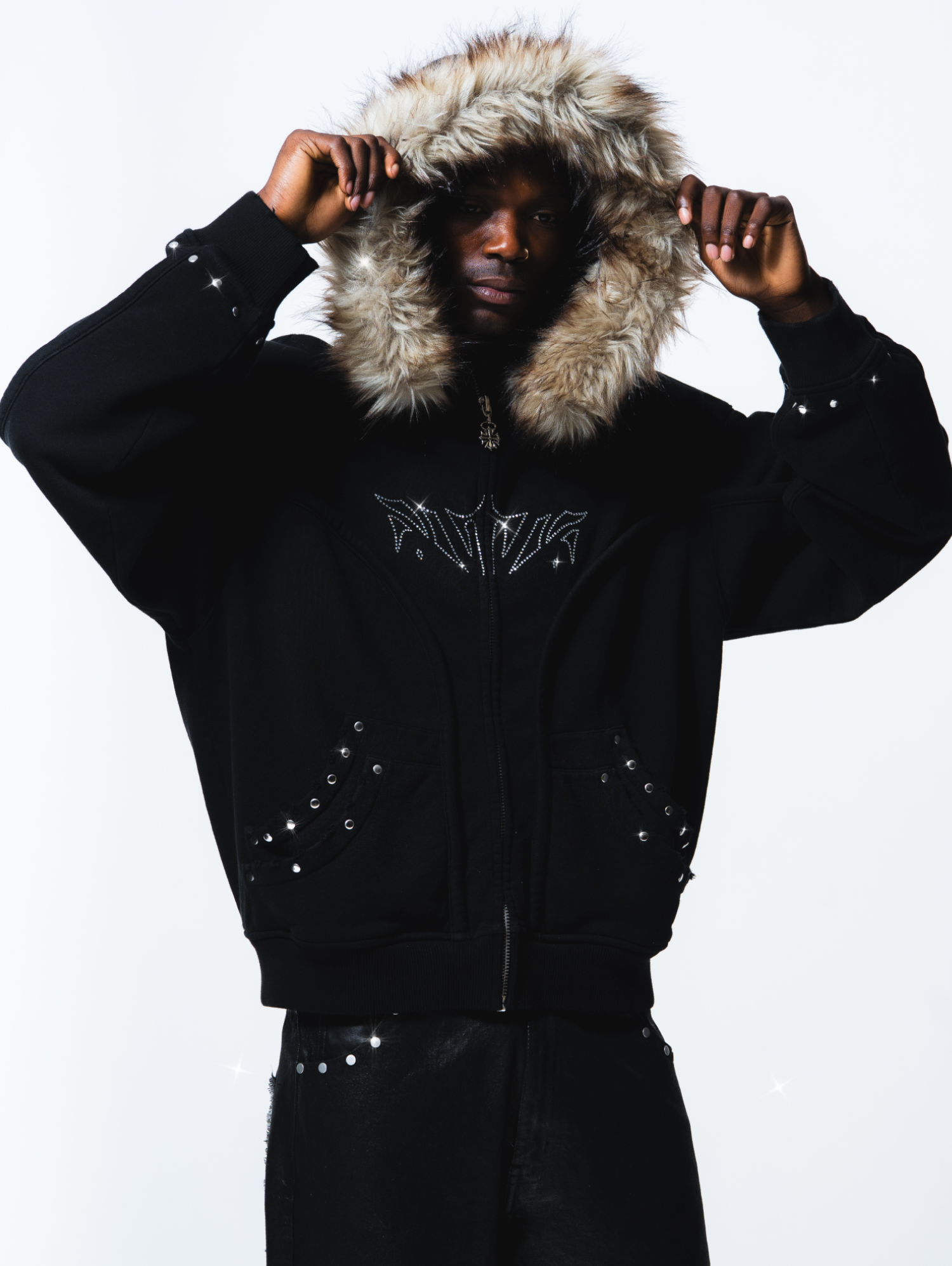 Fur Phantom Hoodie Black