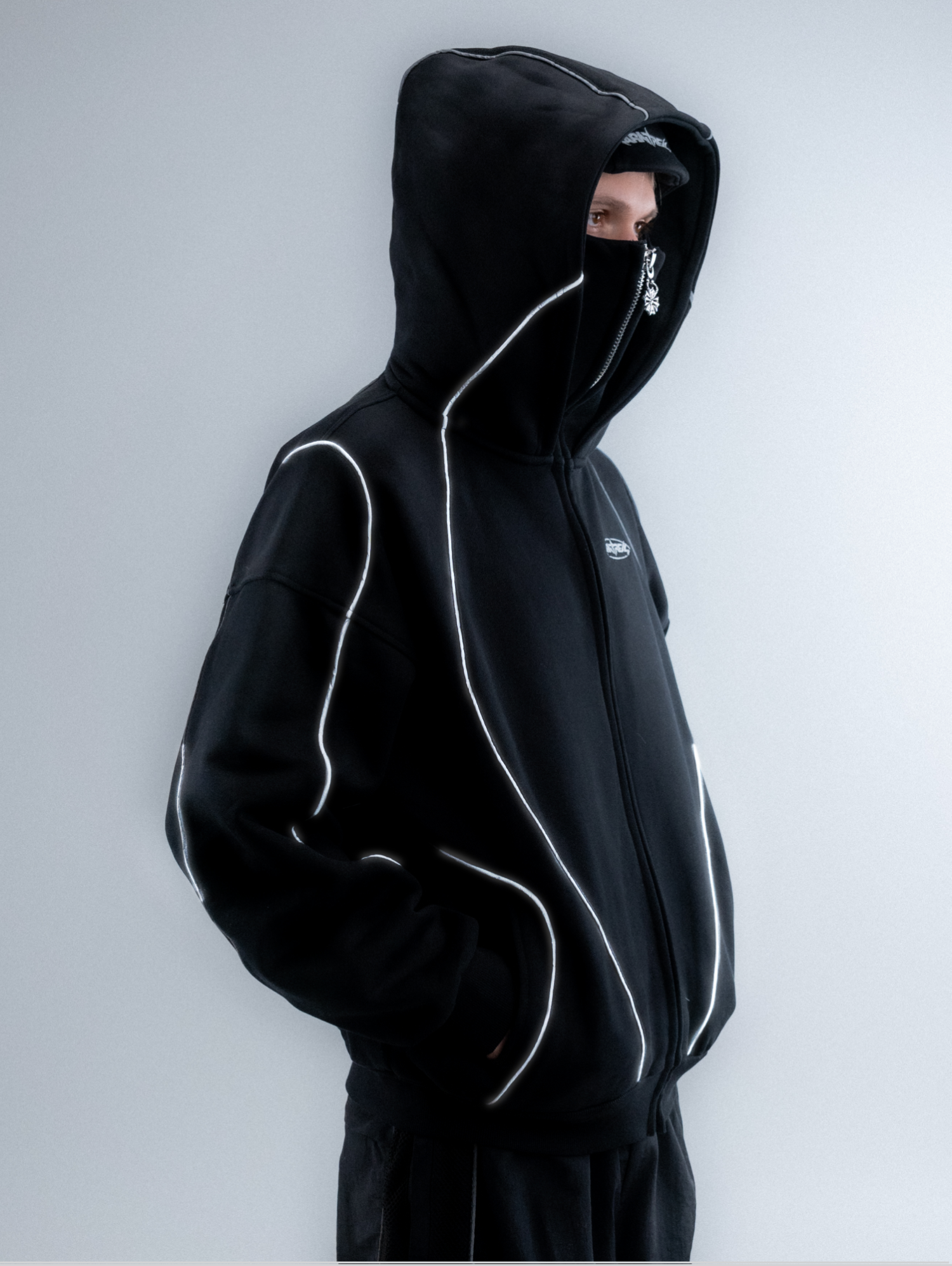 Reflective Phantom Hoodie Black