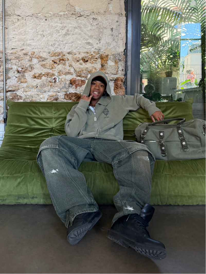 Waffle Olive Hoodie
