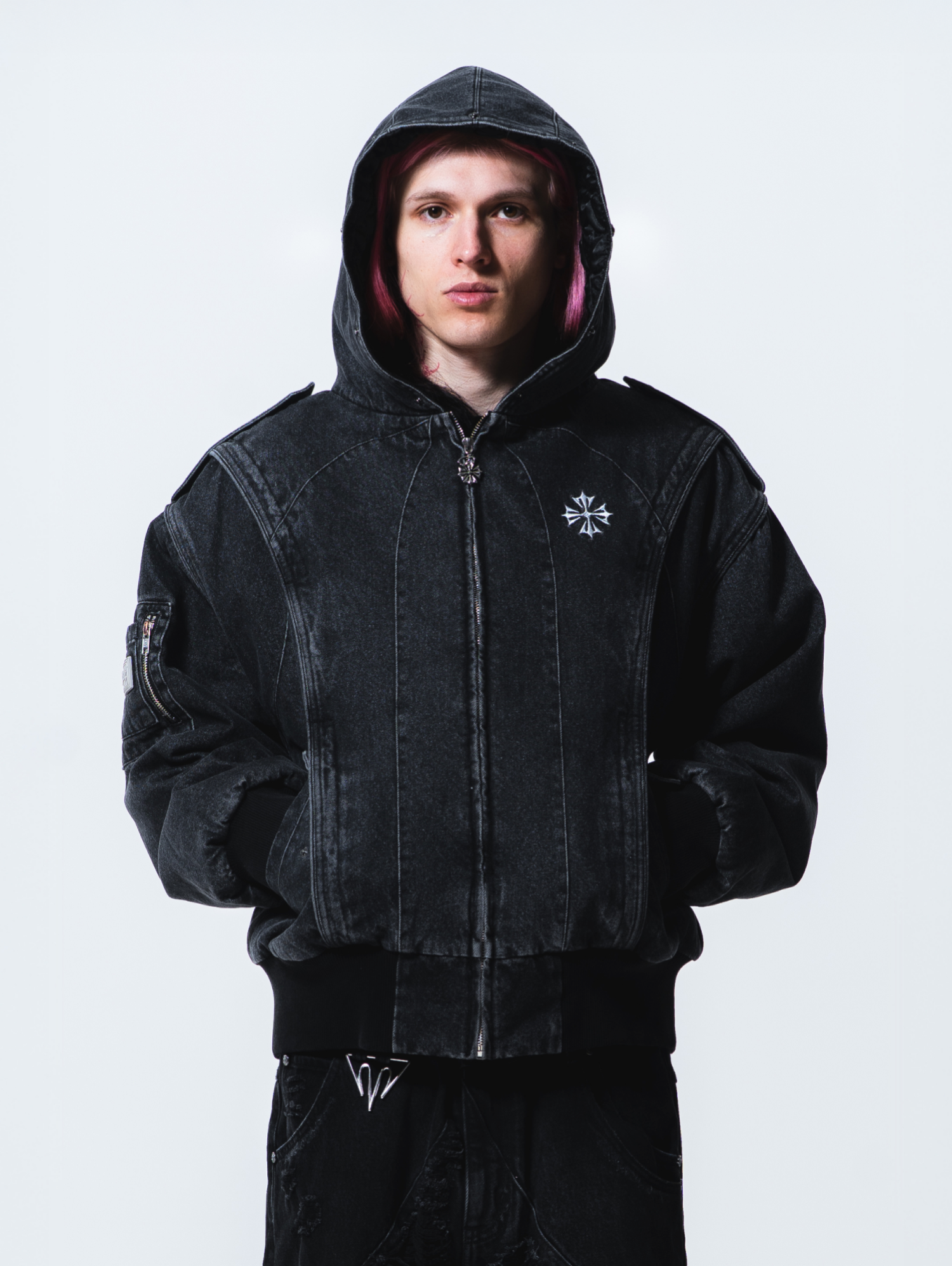 Fur Forged Denim Bomber