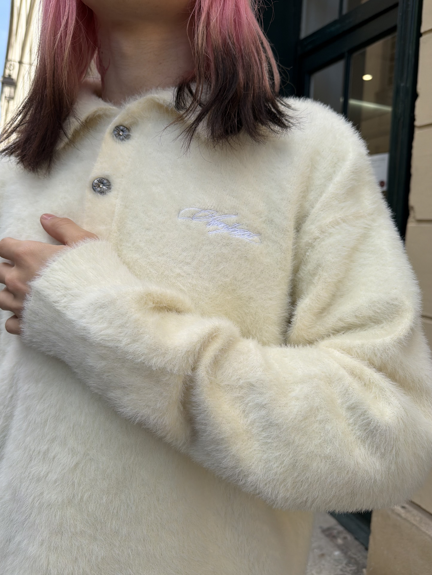 Mohair Polo Cream