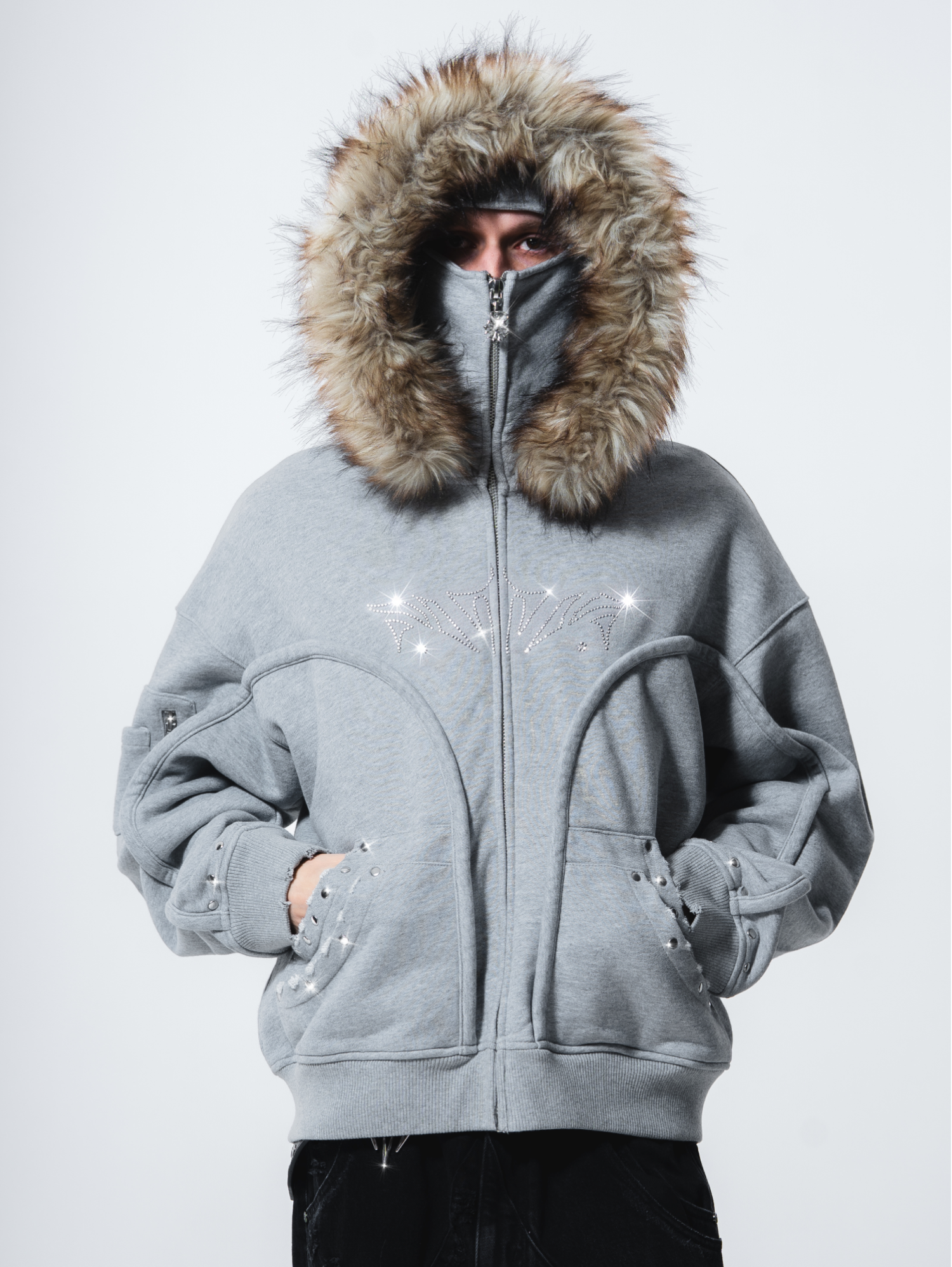 Fur Phantom Hoodie Grey
