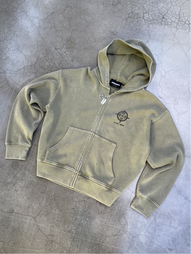 Waffle Olive Hoodie