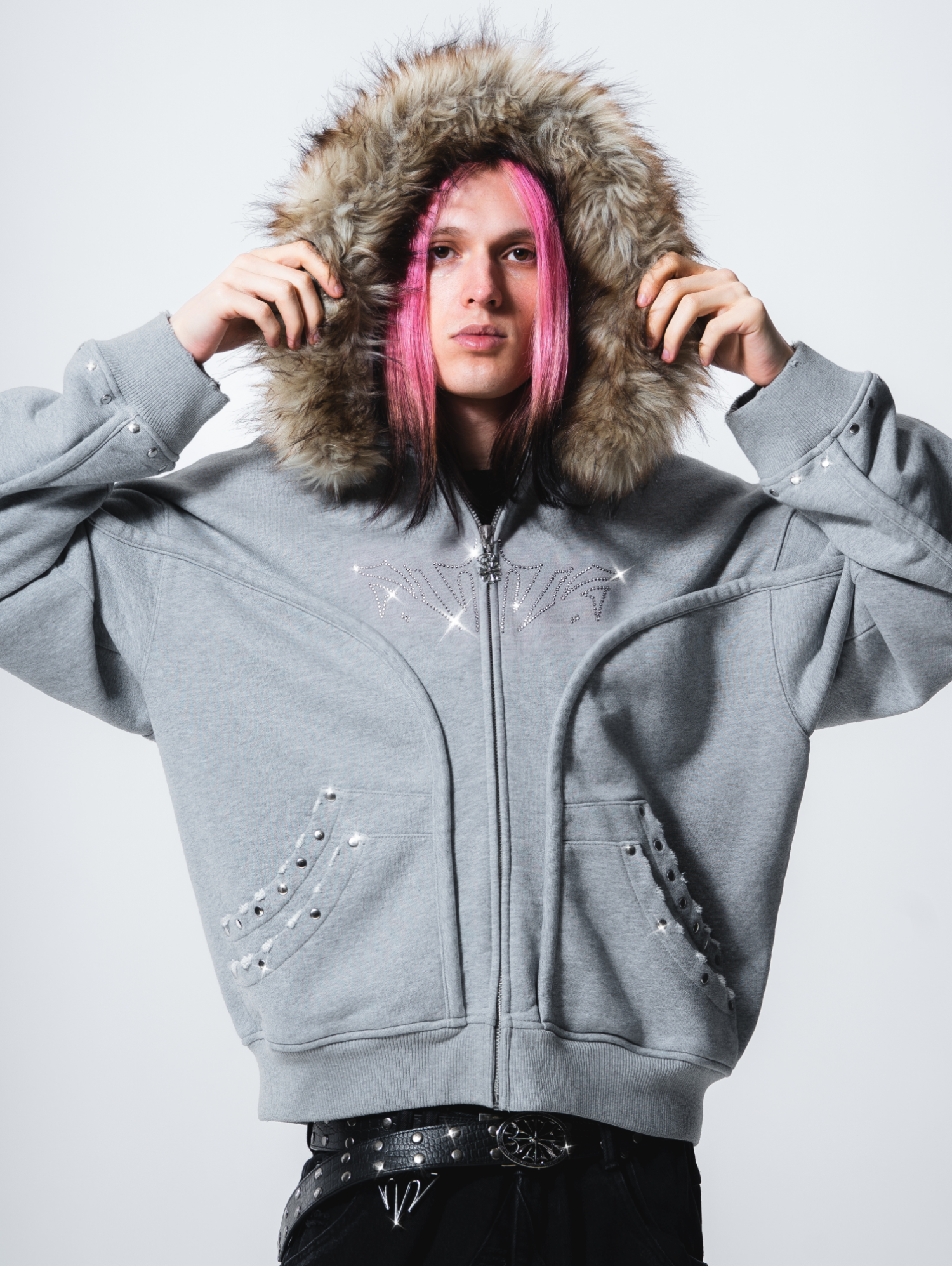 Fur Phantom Hoodie Grey