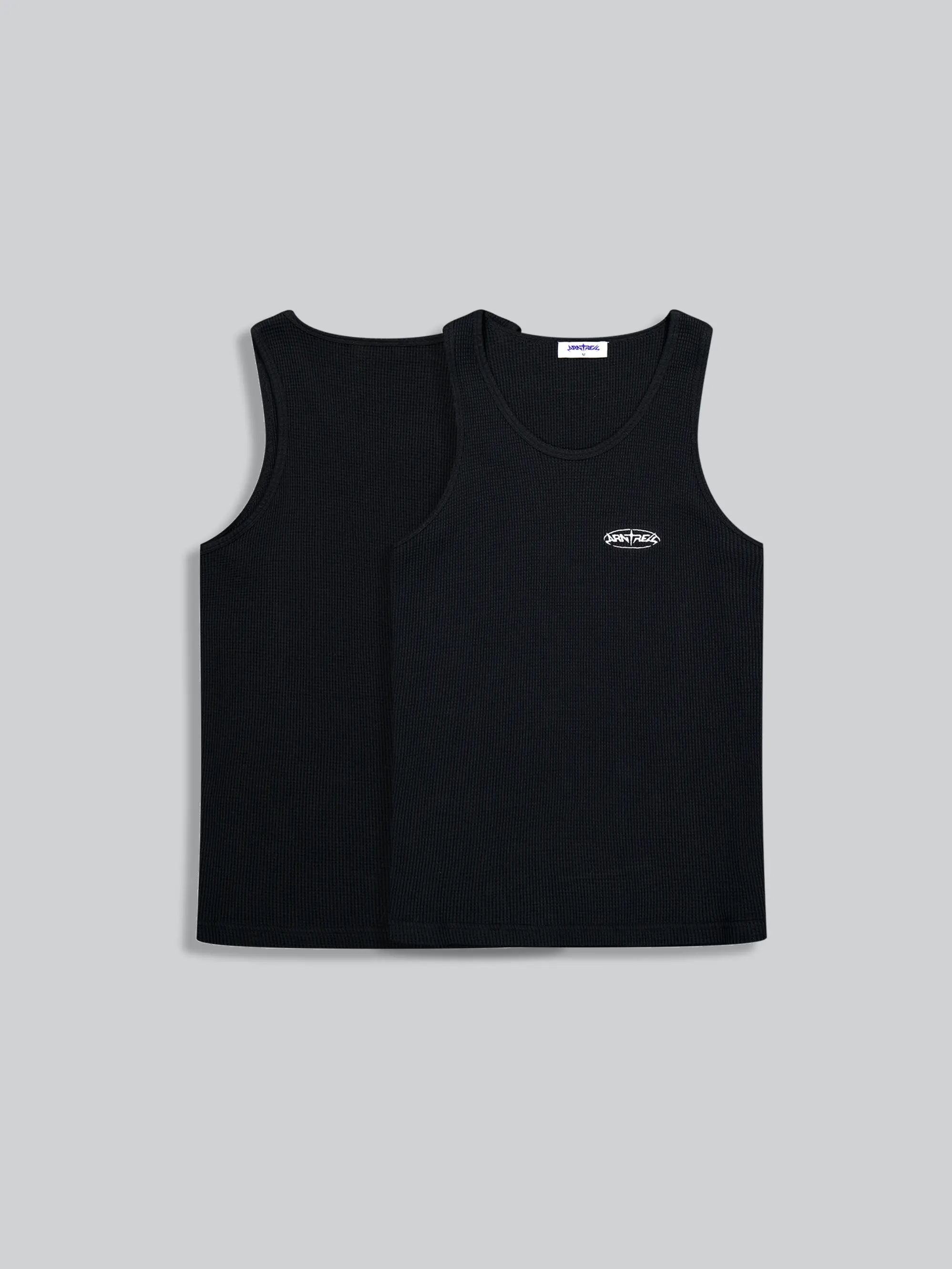 Waffle Tank Top Black